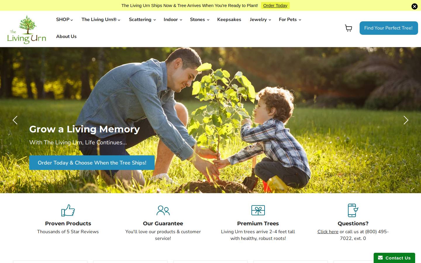 thelivingurn.com homepage screenshot