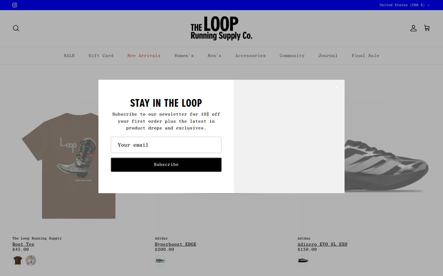 thelooprunning.com homepage screenshot