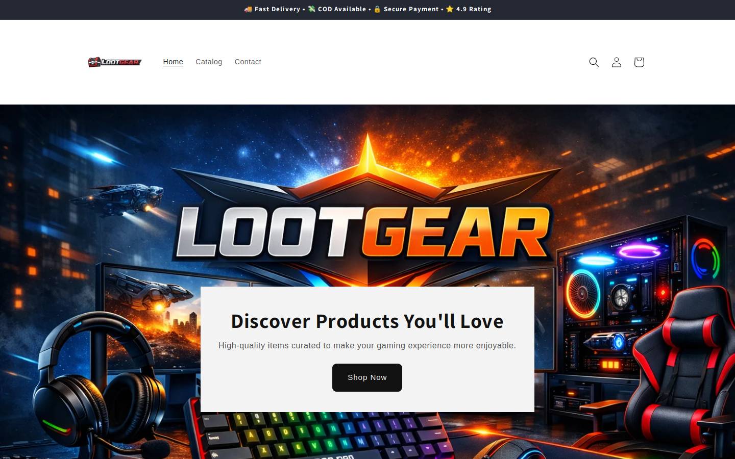 thelootgear.com homepage screenshot
