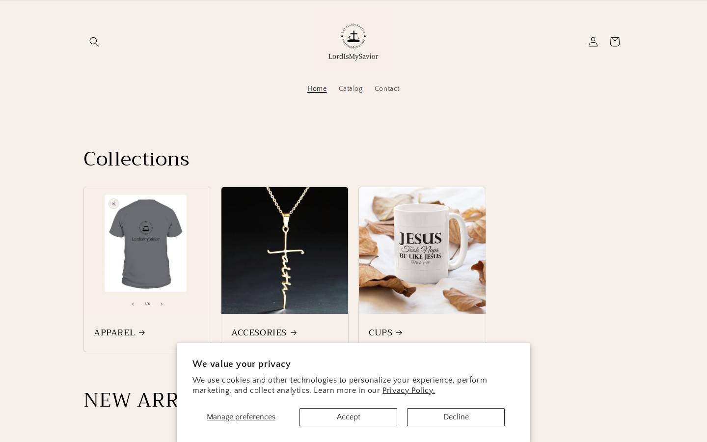 thelordismysaviormerch.com homepage screenshot