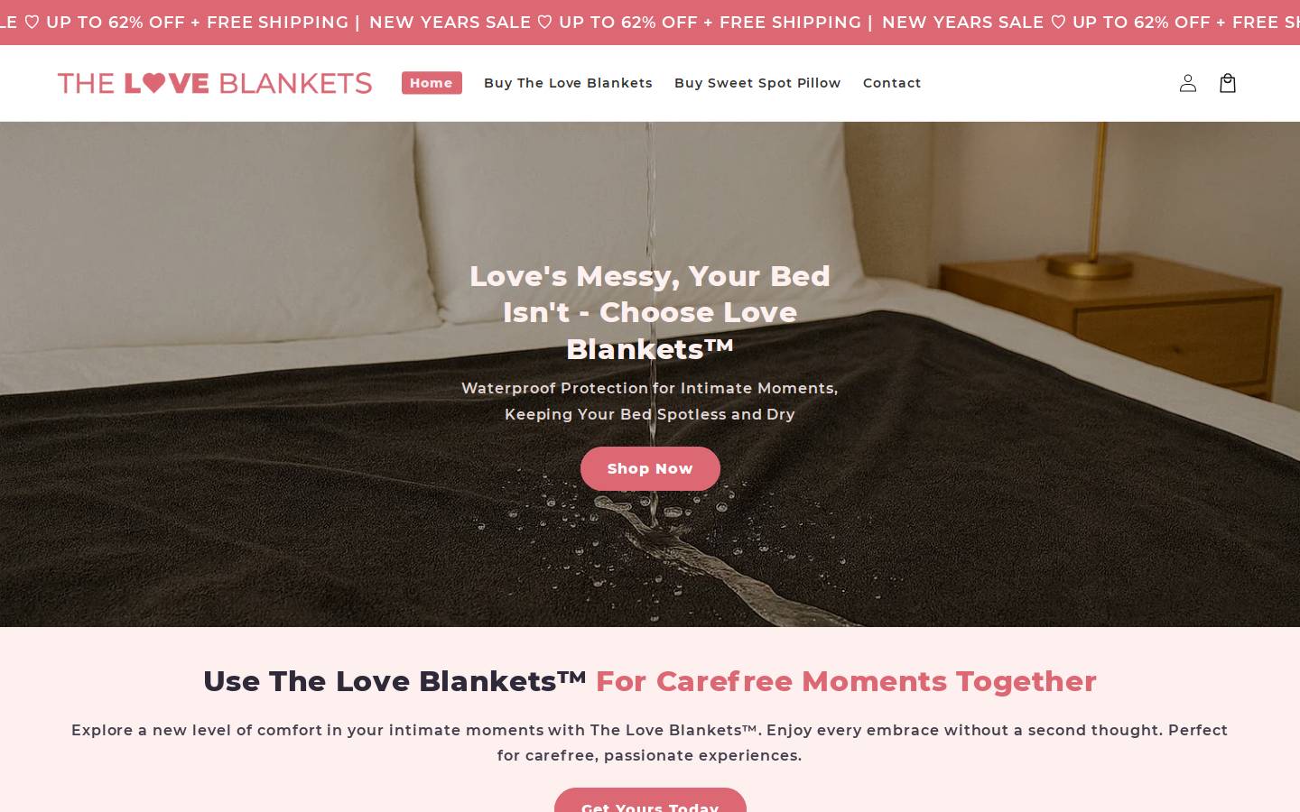 theloveblankets.com homepage screenshot