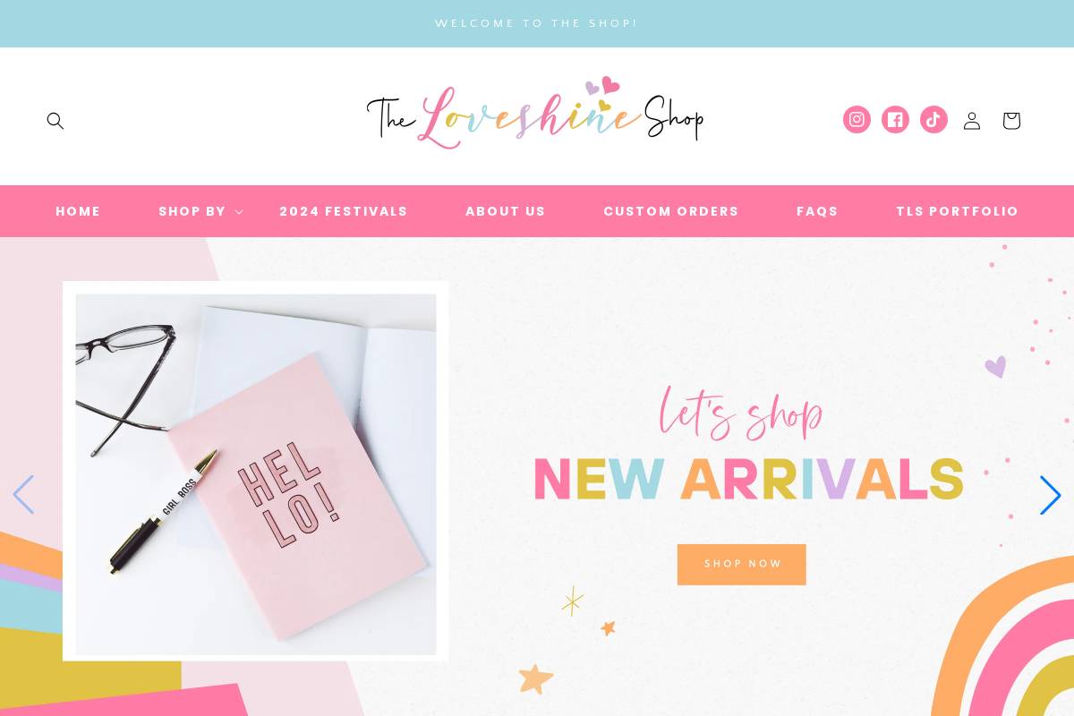 theloveshineshop.com homepage screenshot