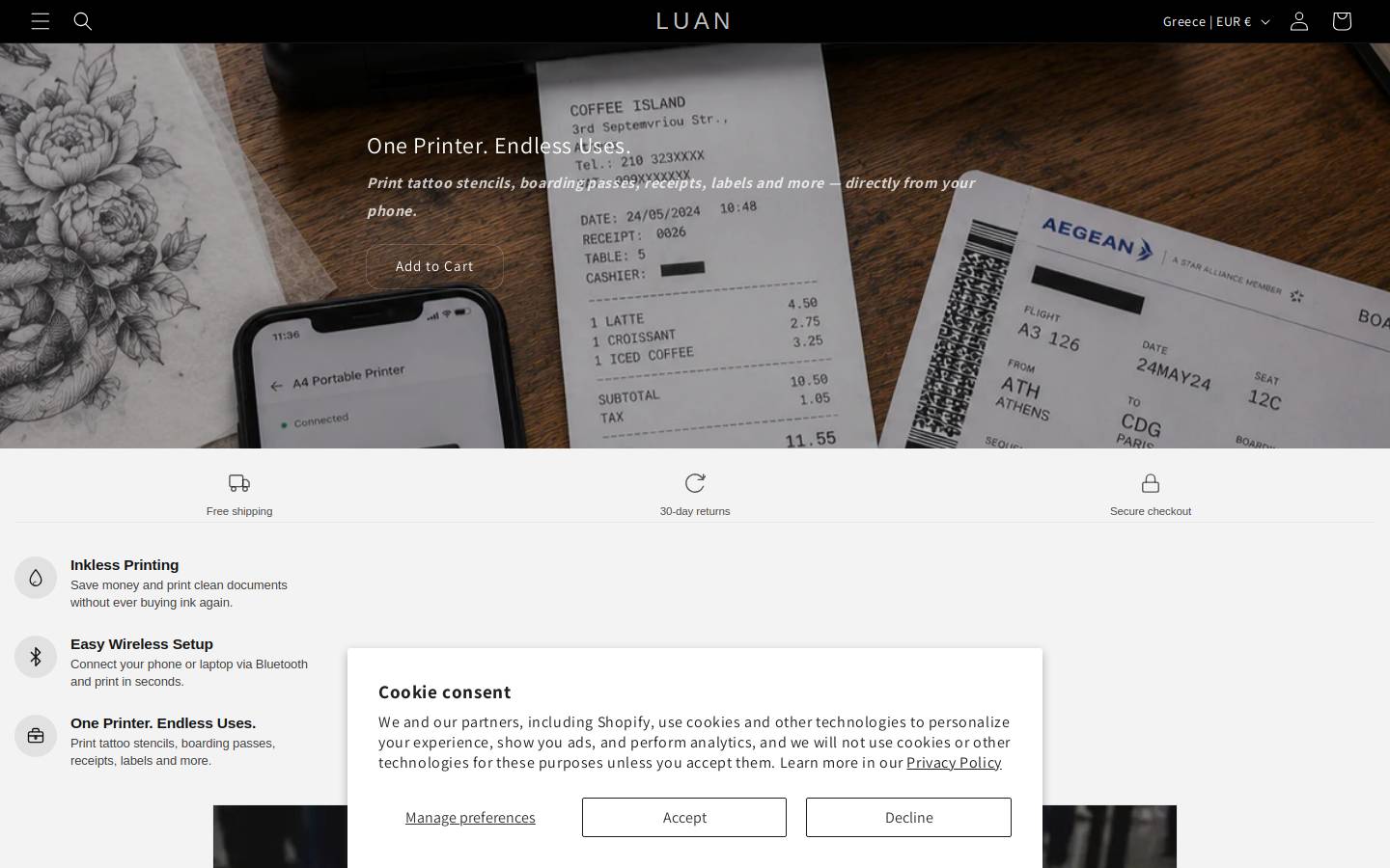 theluanstore.com homepage screenshot