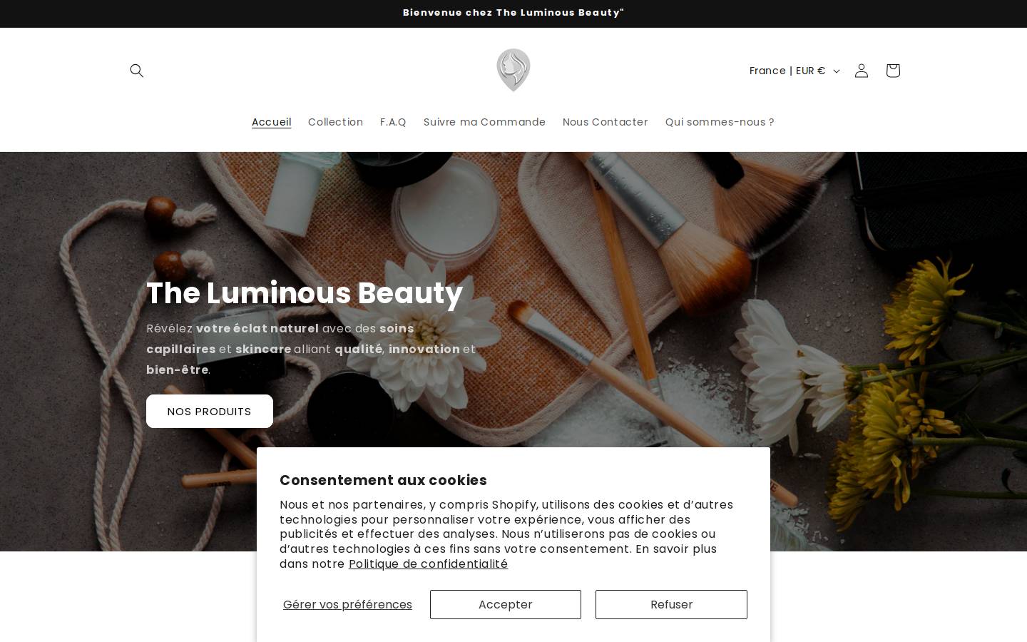 theluminousbeauty.com homepage screenshot
