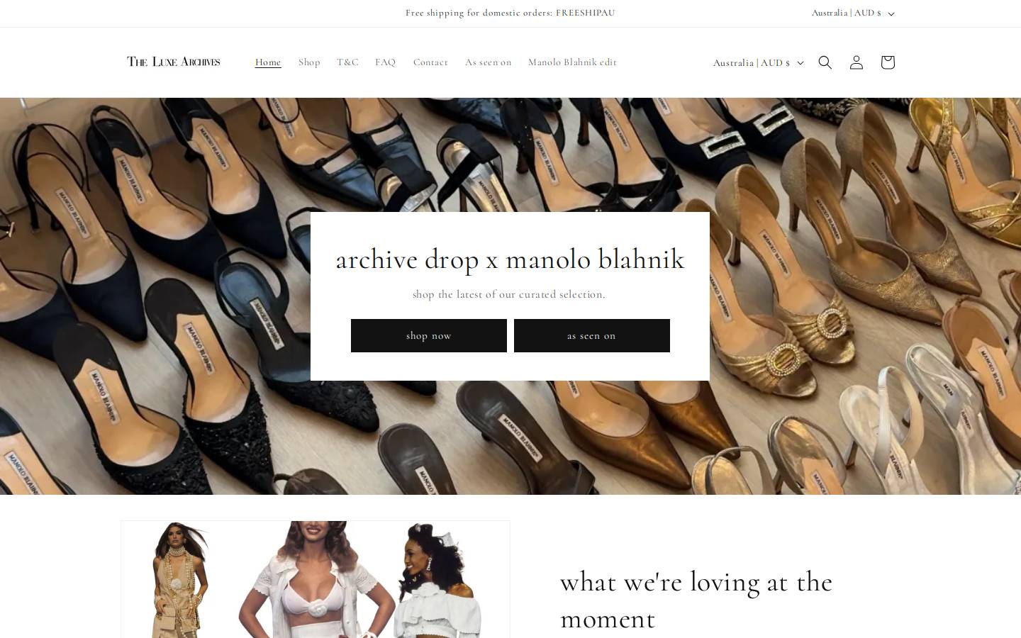 theluxearchives.com homepage screenshot