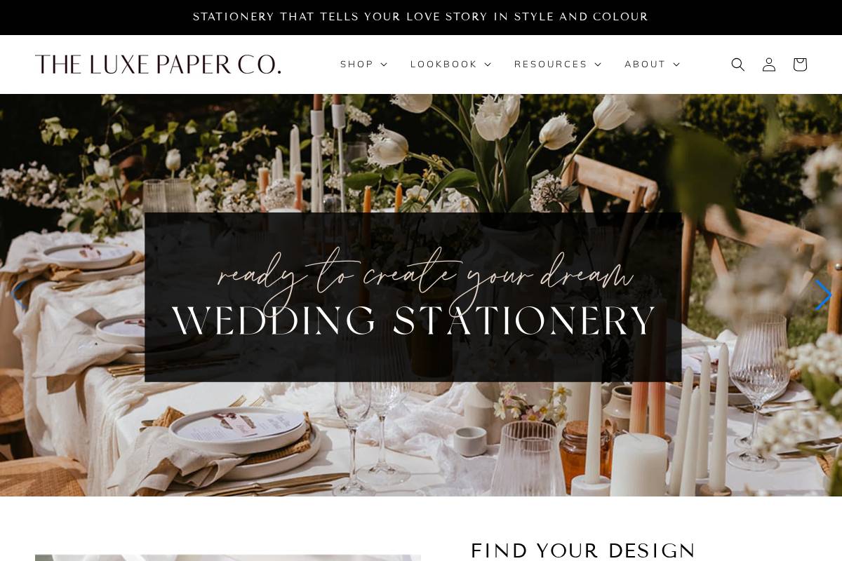 theluxepaperco.com homepage screenshot