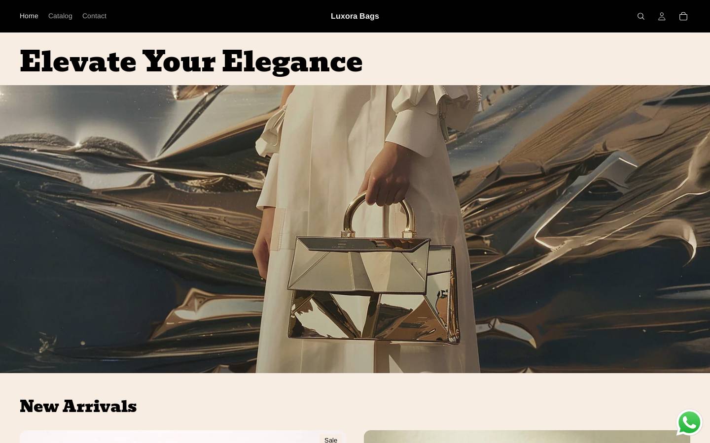 theluxorabags.store homepage screenshot