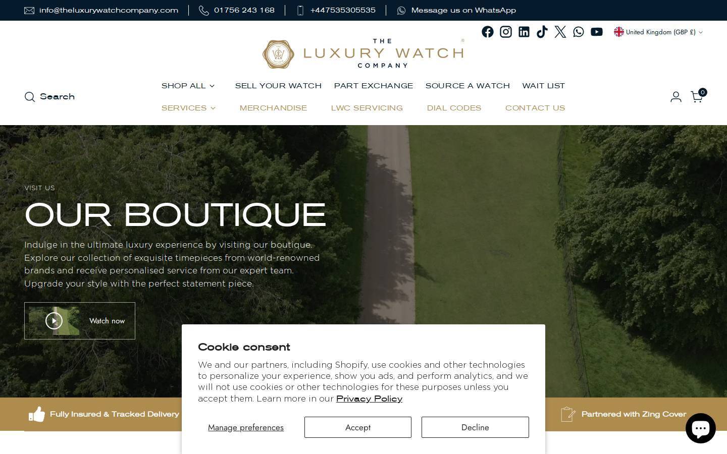 Theluxurywatchcompany homepage screenshot