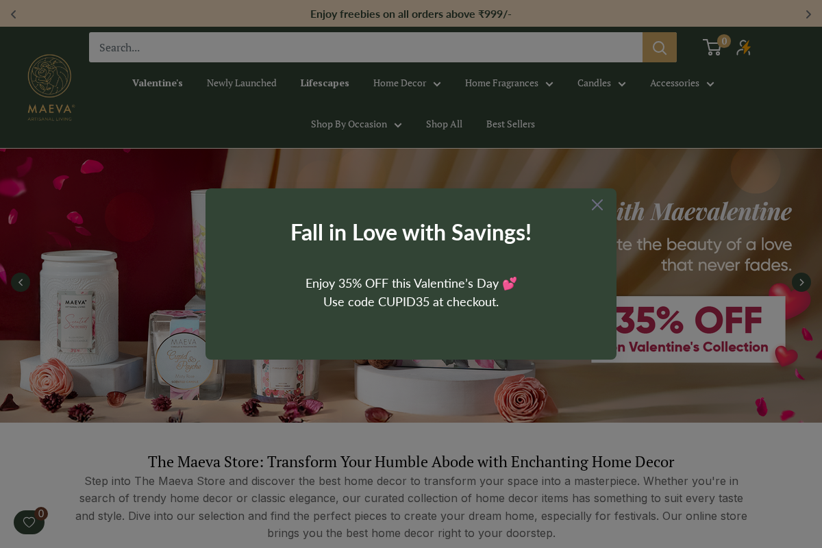 The Maeva Store homepage screenshot