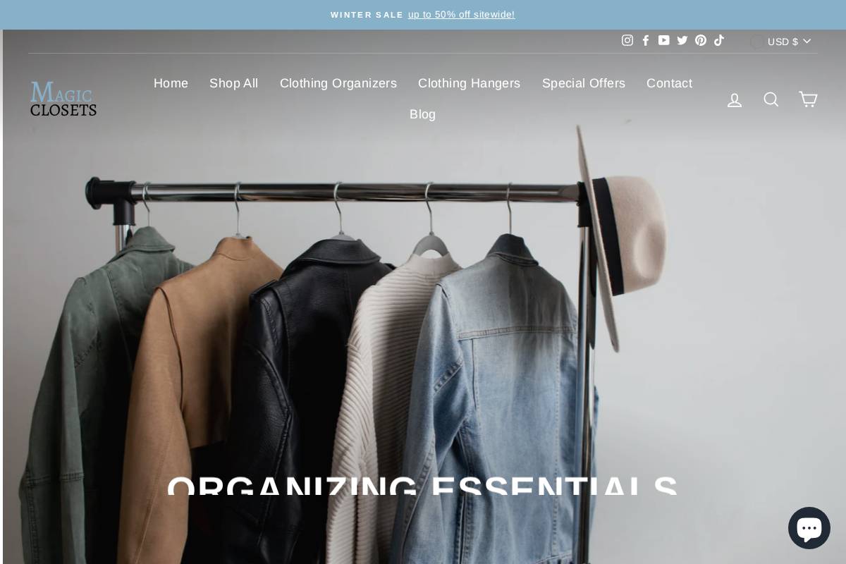 themagicclosets.com homepage screenshot
