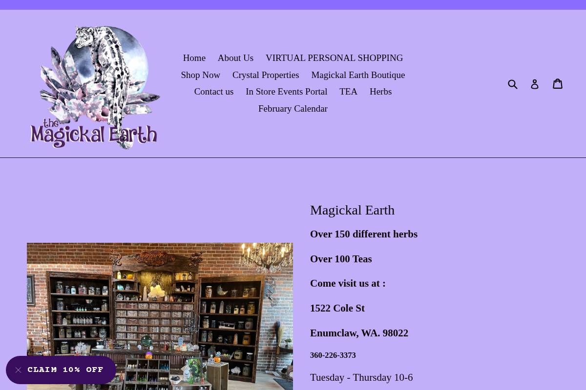 TheMagickalEarth homepage screenshot