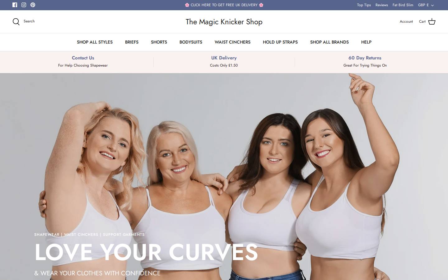 MagicKnickerShop homepage screenshot