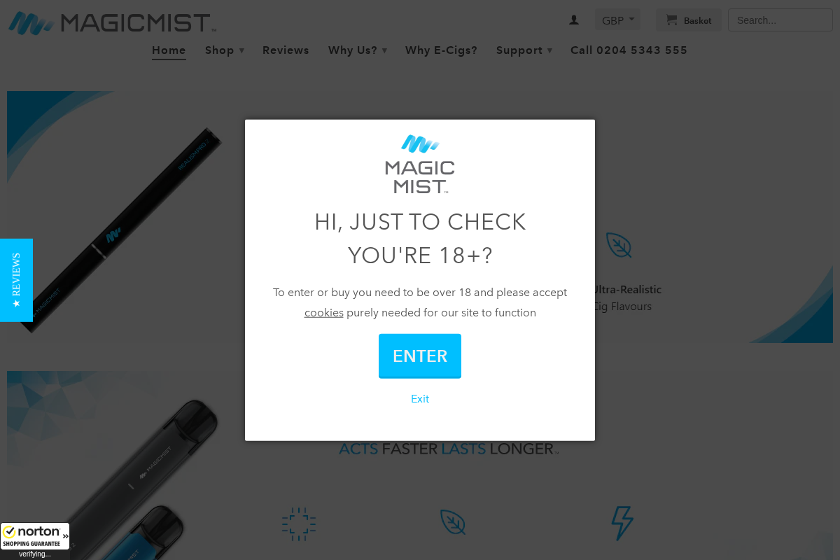 Themagicmist homepage screenshot