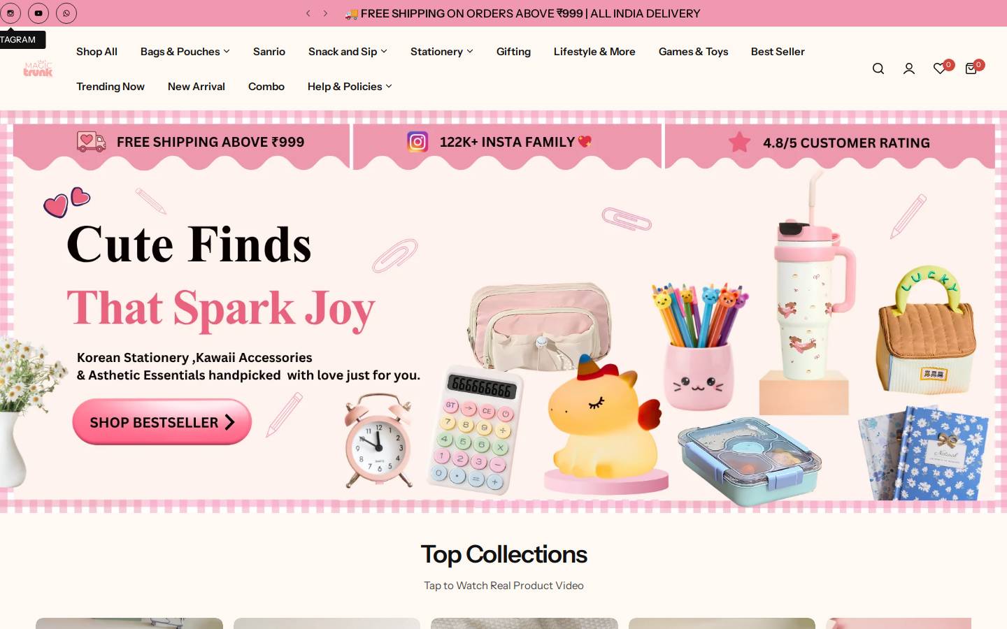 themagictrunk.co.in homepage screenshot