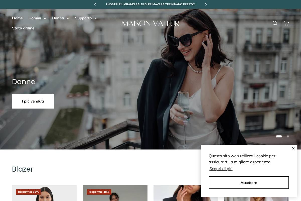 Themaisonvaleur homepage screenshot