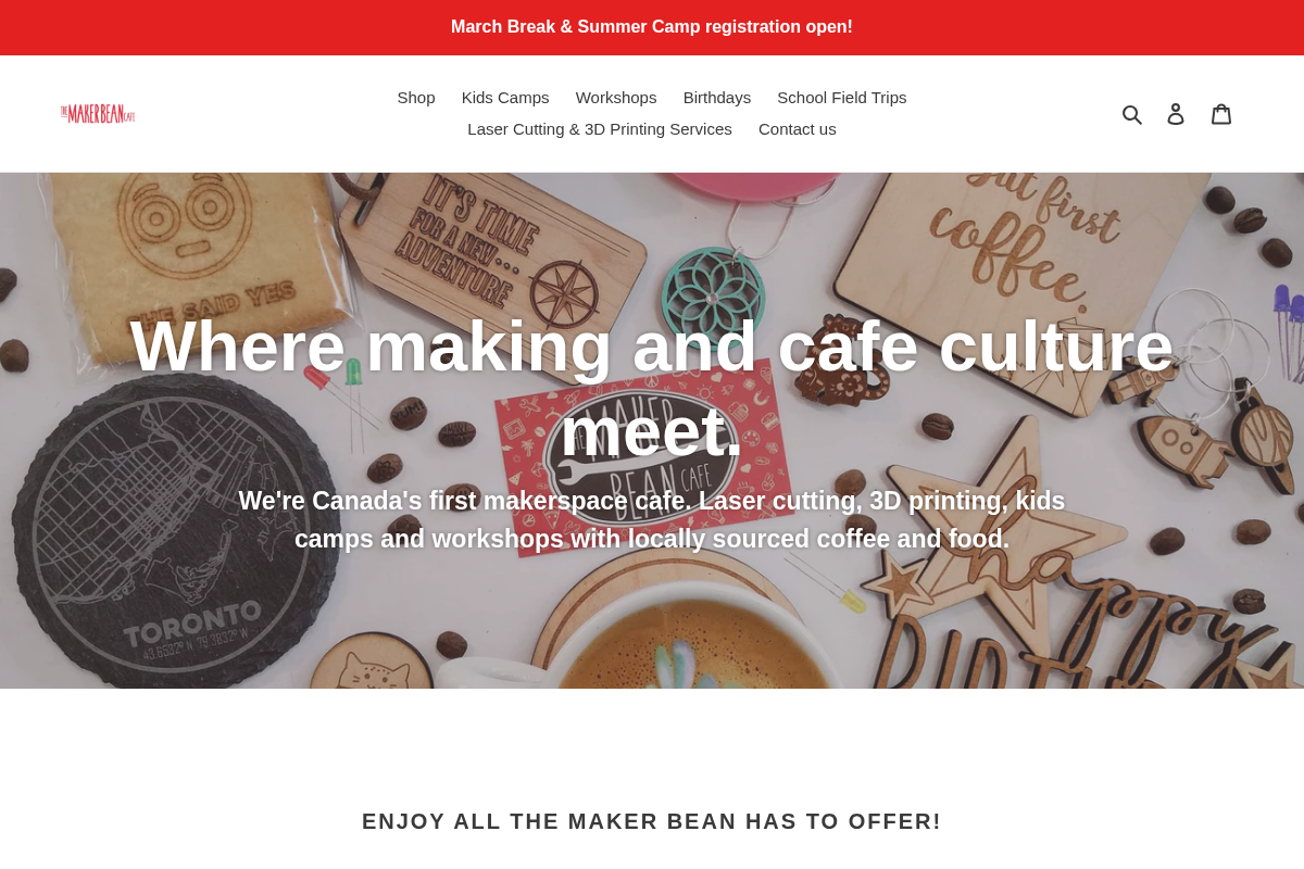TheMakerBeanCafe homepage screenshot