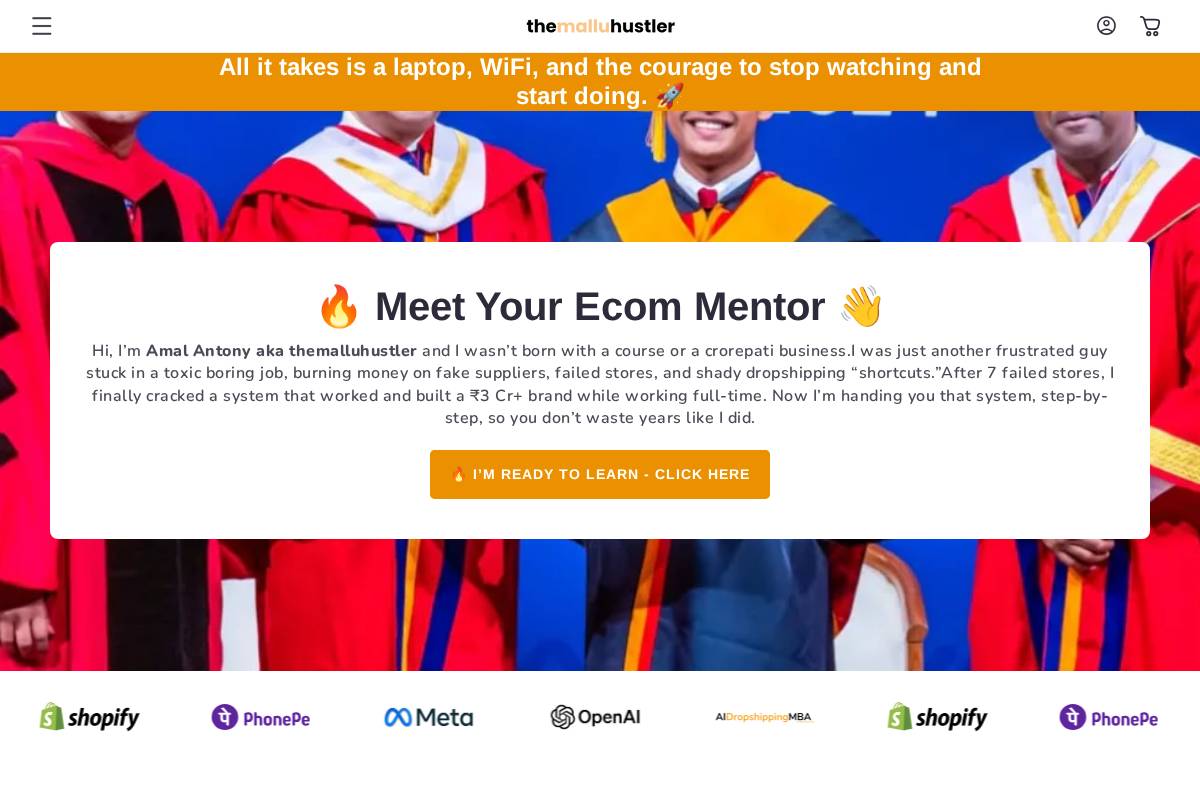 themalluhustler.com homepage screenshot