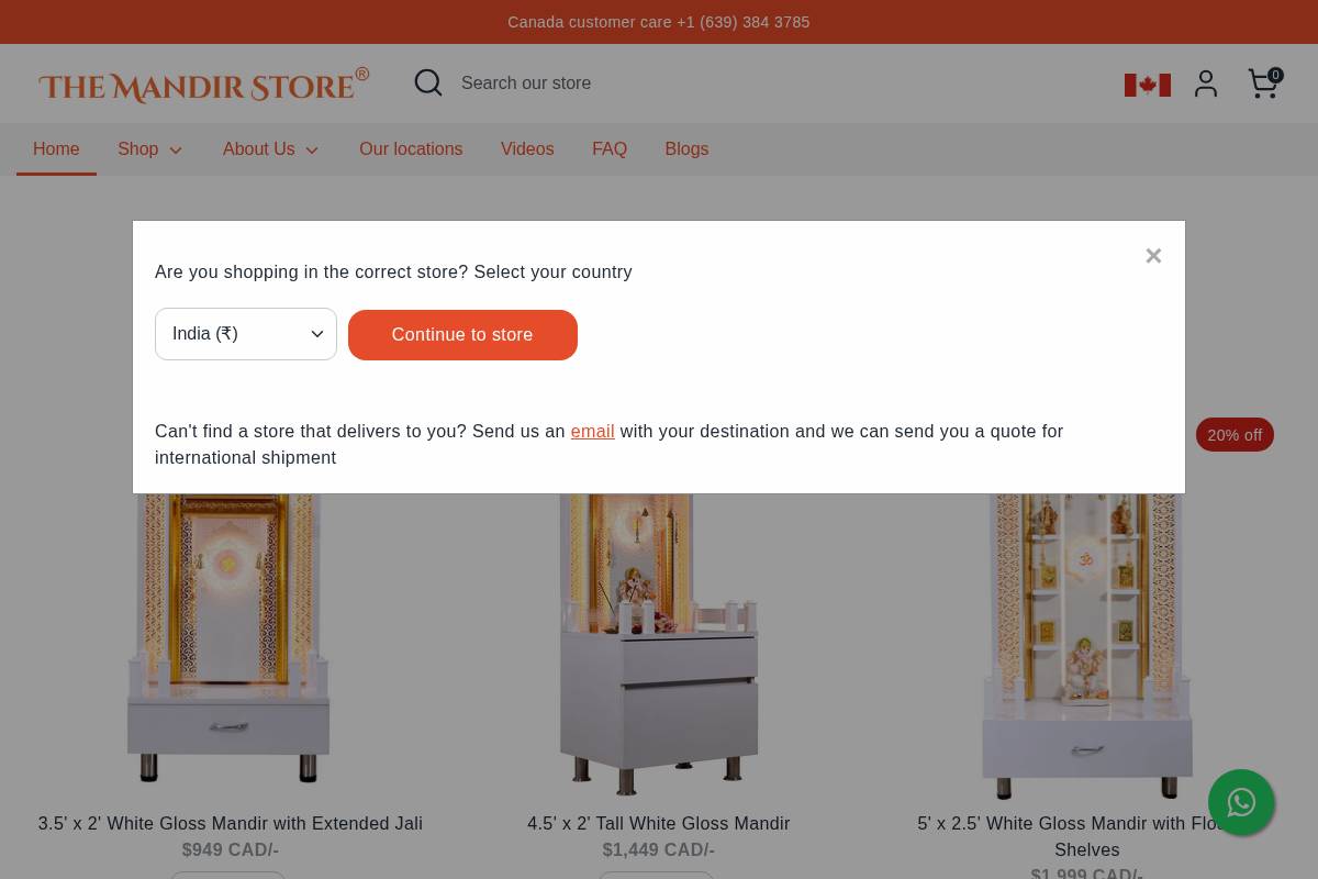 themandirstore.ca homepage screenshot