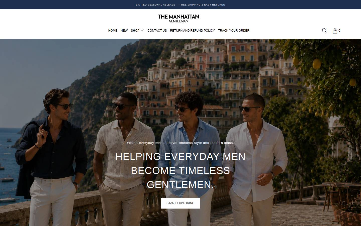 Themanhattangentleman homepage screenshot