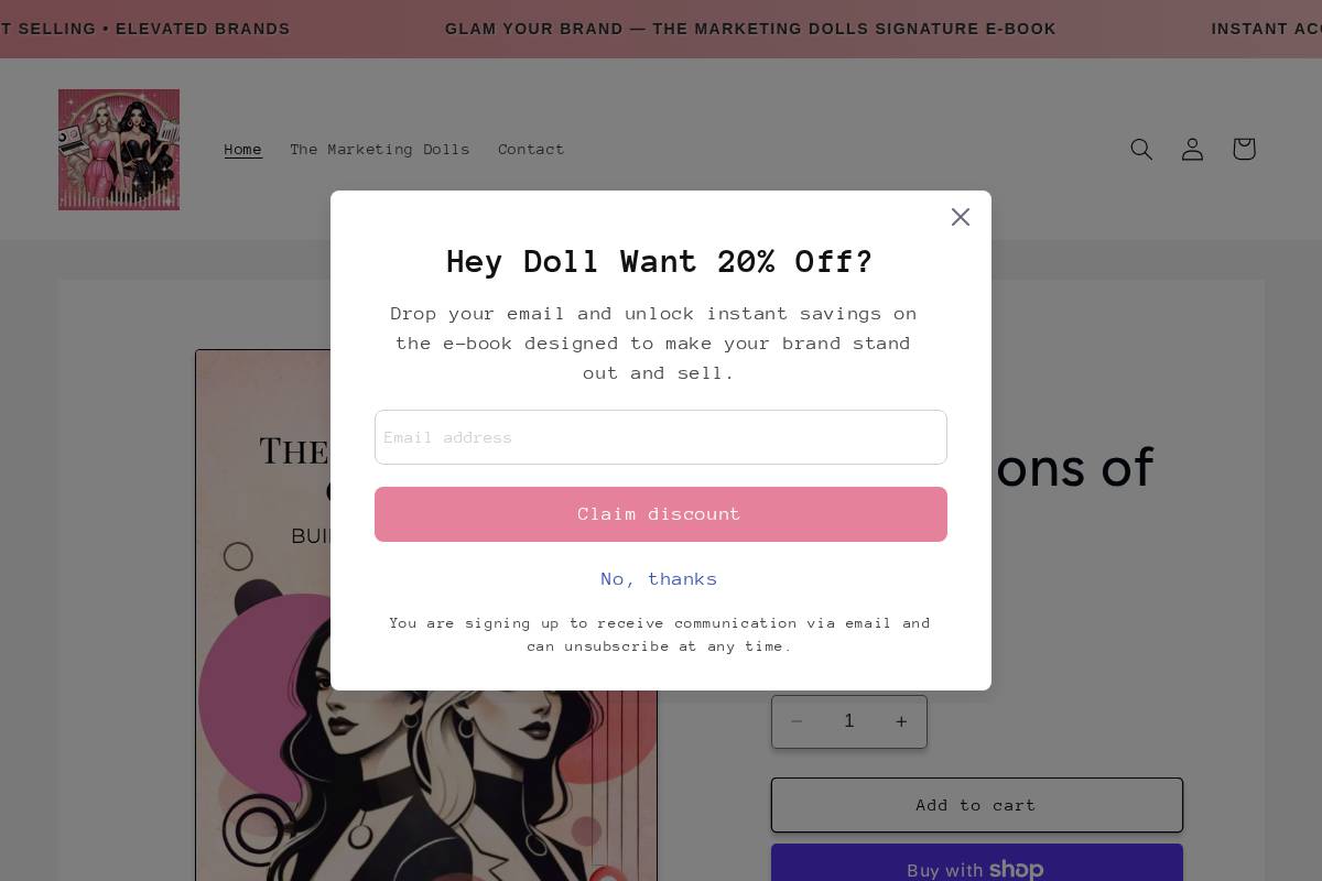 themarketingdolls.com homepage screenshot