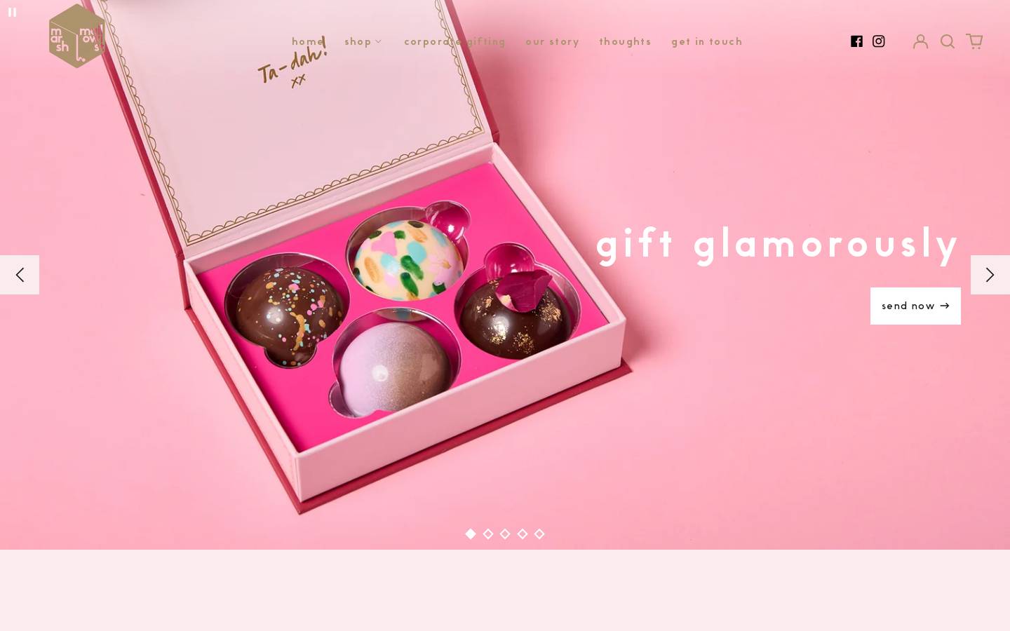 The Marshmallowist homepage screenshot