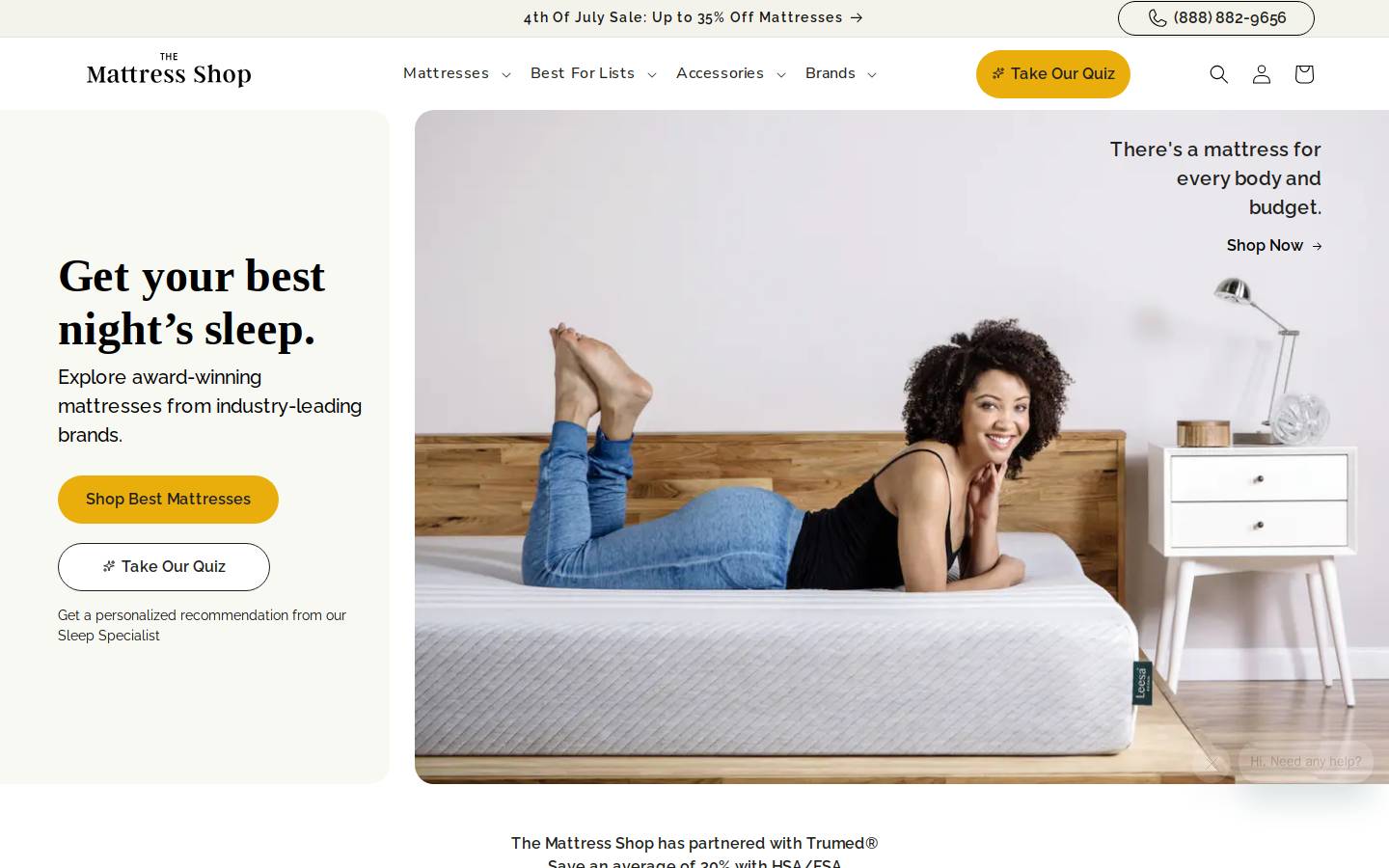 themattressshop.com homepage screenshot