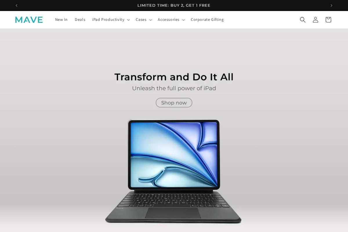 MaveMall homepage screenshot