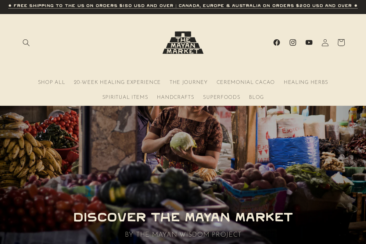 The Mayan Wisdom Project homepage screenshot