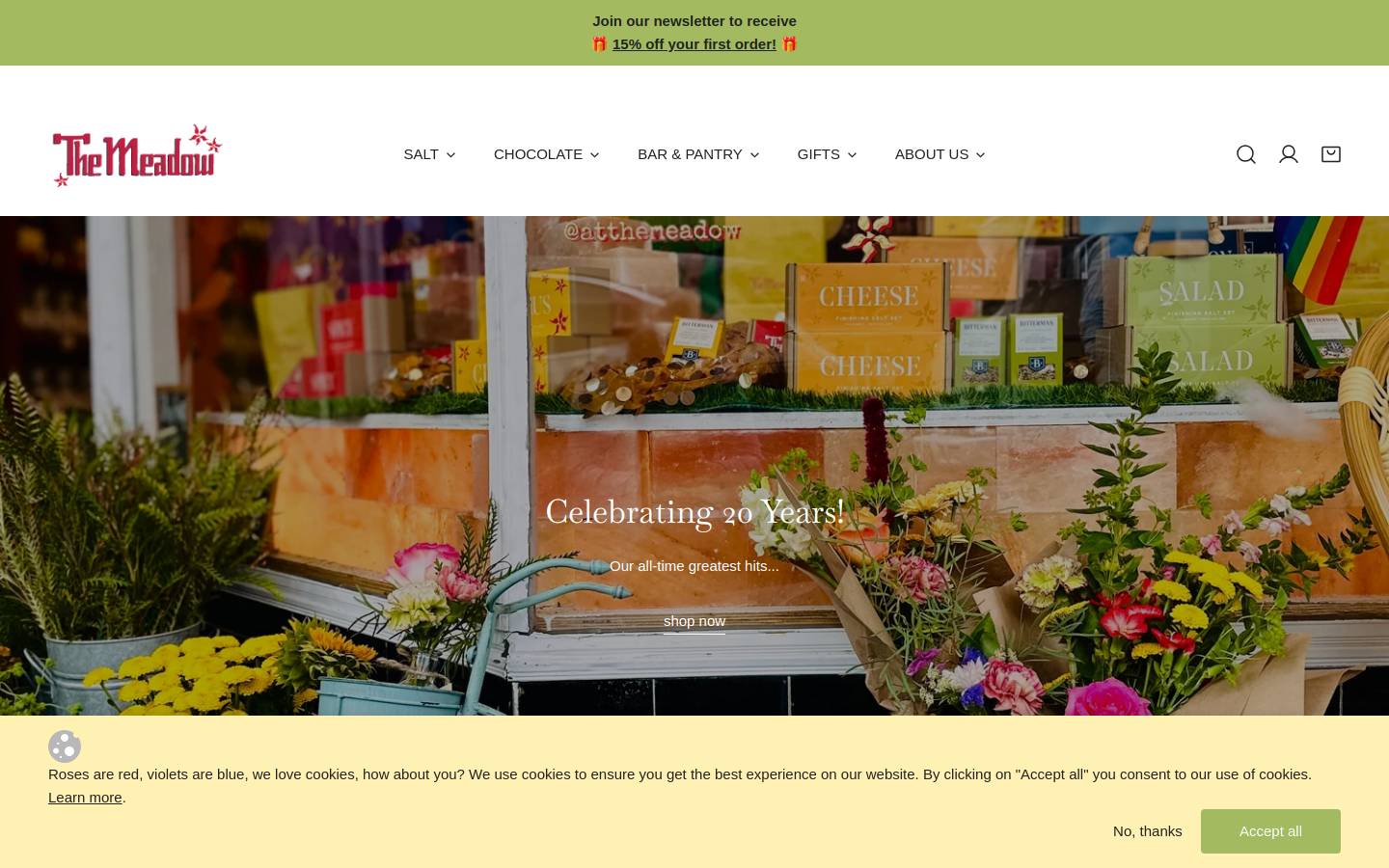 The Meadow homepage screenshot