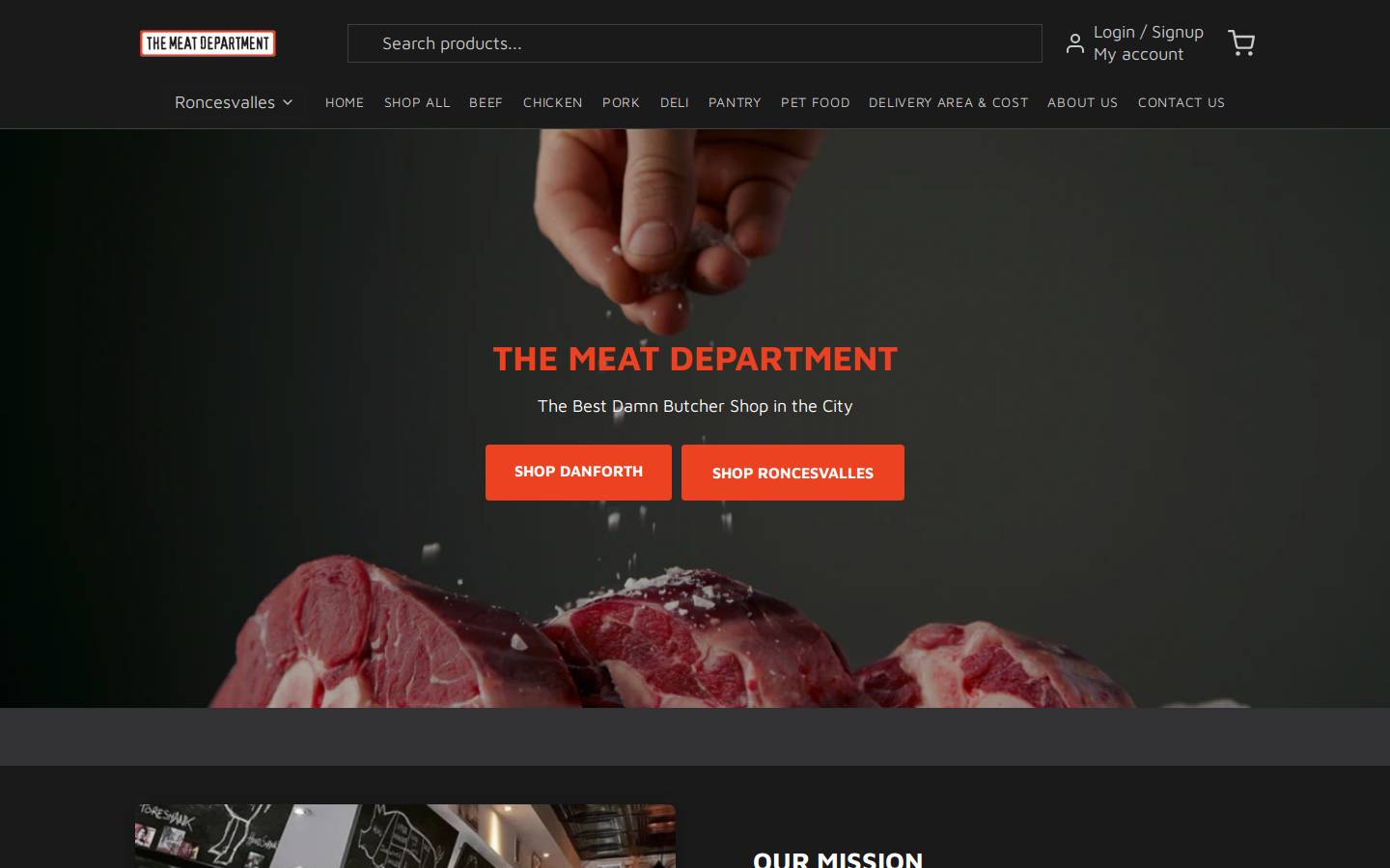themeatdepartment.ca homepage screenshot