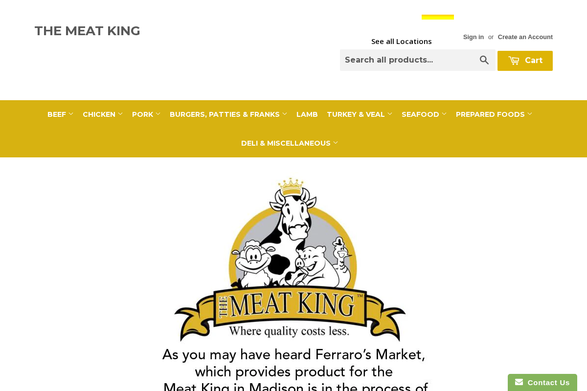 The Meat King homepage screenshot
