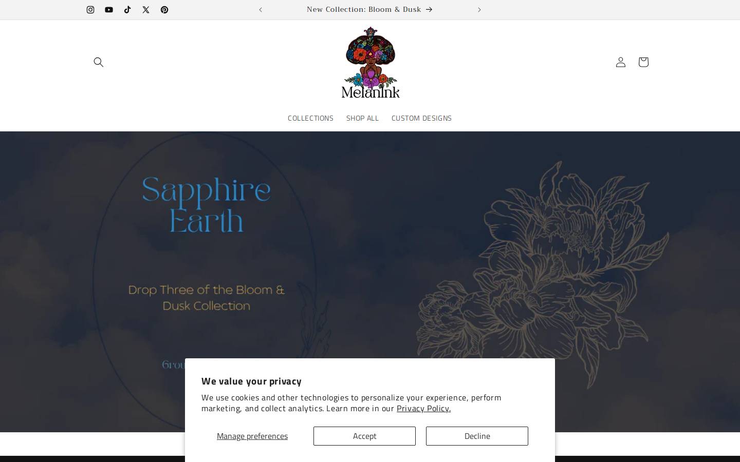 themelanink.com homepage screenshot