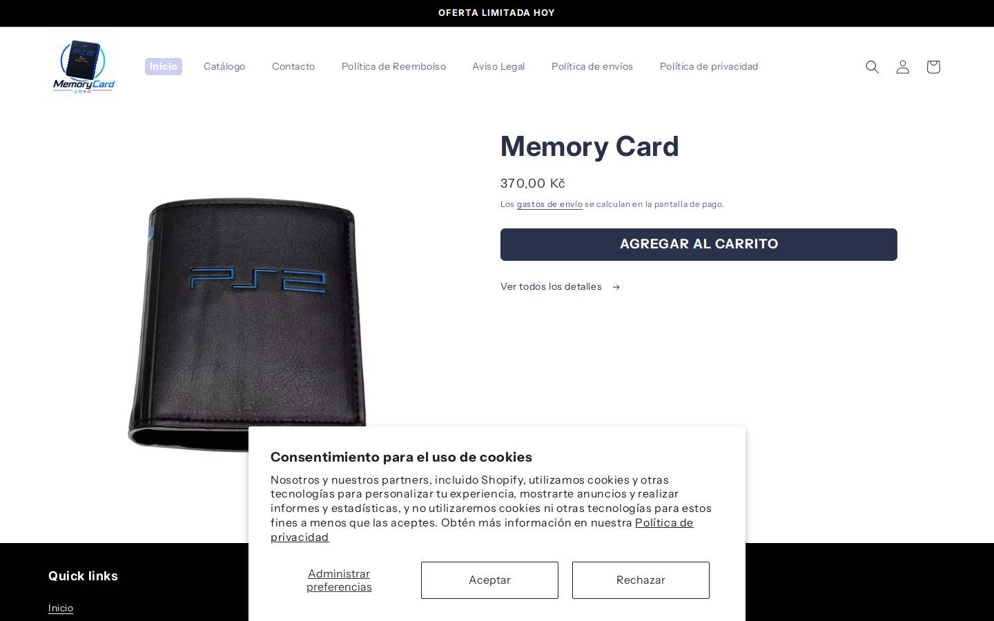 thememorycard.store homepage screenshot