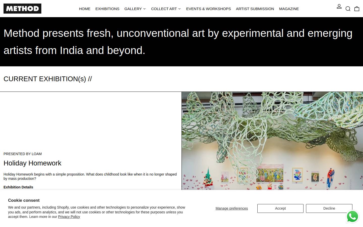 themethod.art homepage screenshot