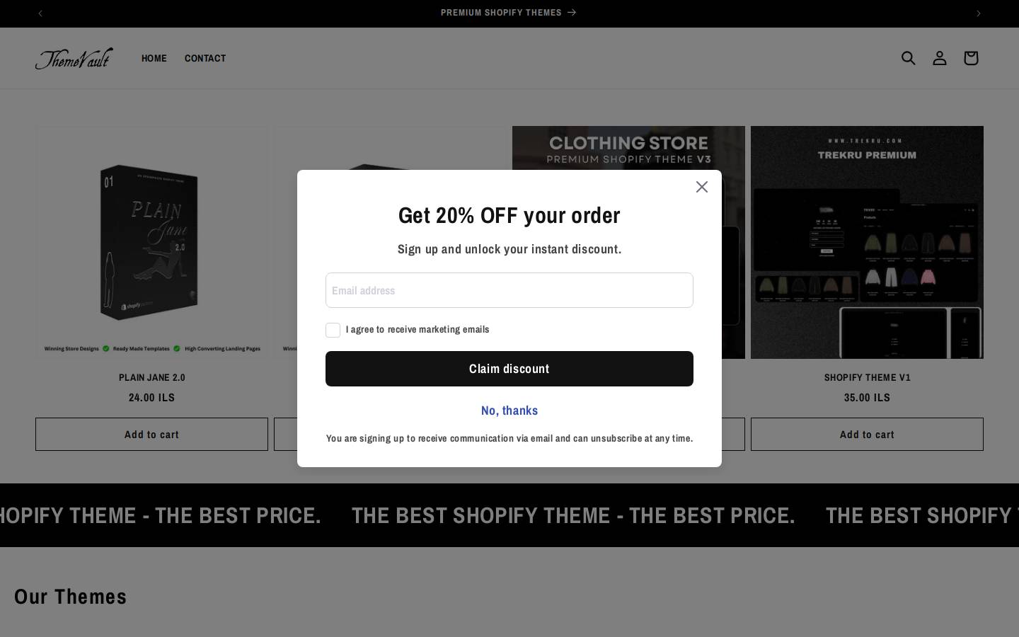 themevault.shop homepage screenshot