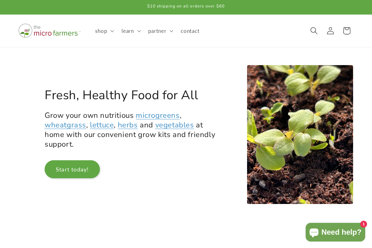 the micro farmers homepage screenshot