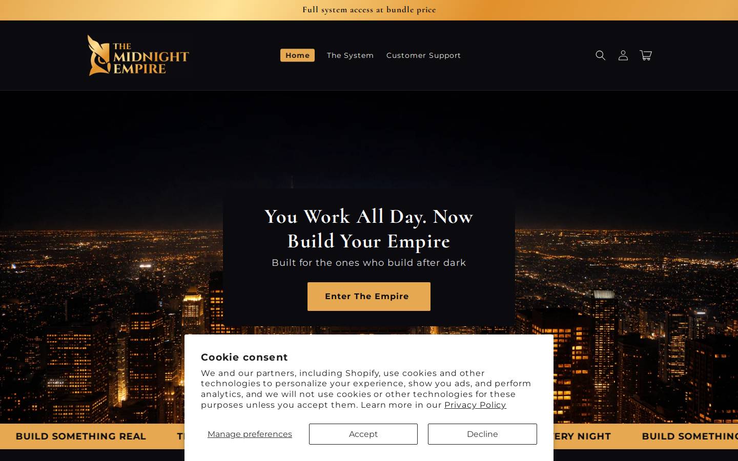 themidnightempire.com homepage screenshot
