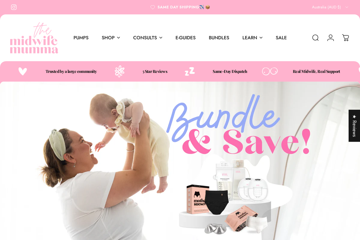 themidwifemumma.com.au homepage screenshot