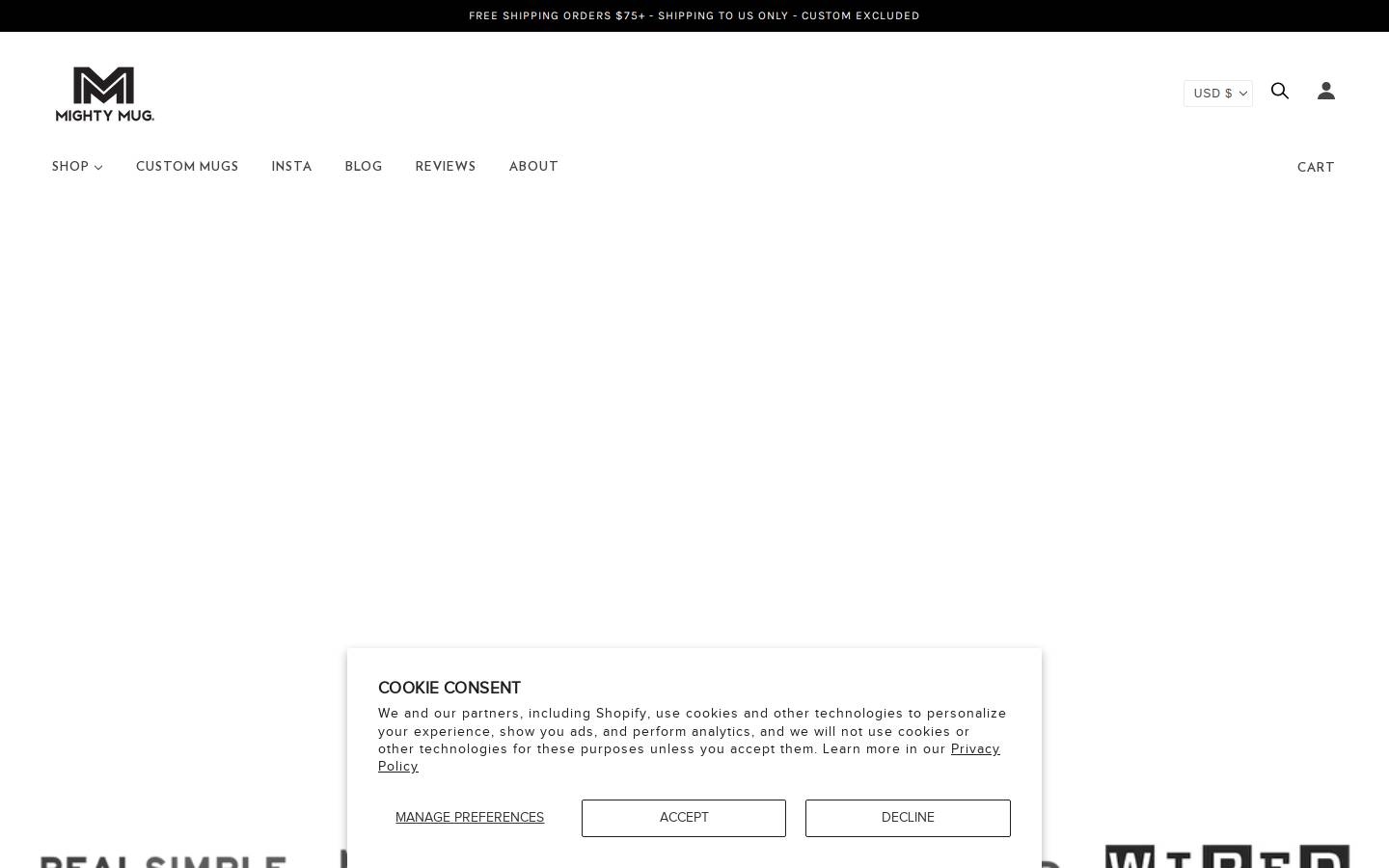 Mighty Mug homepage screenshot