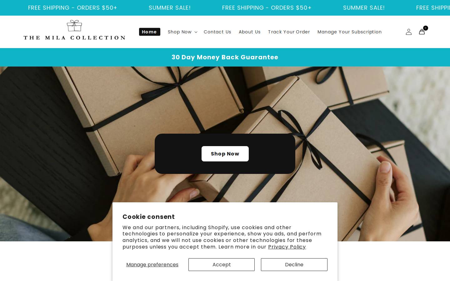 themilacollection.com homepage screenshot