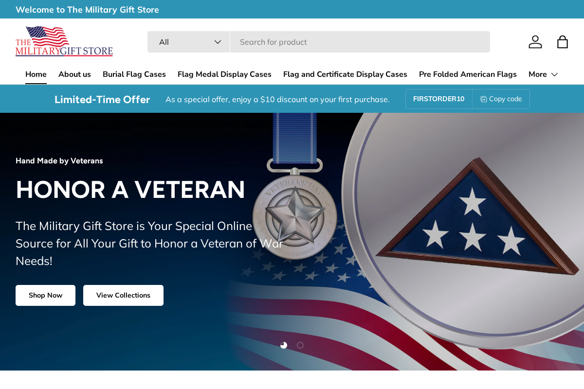 Themilitarygiftstore homepage screenshot