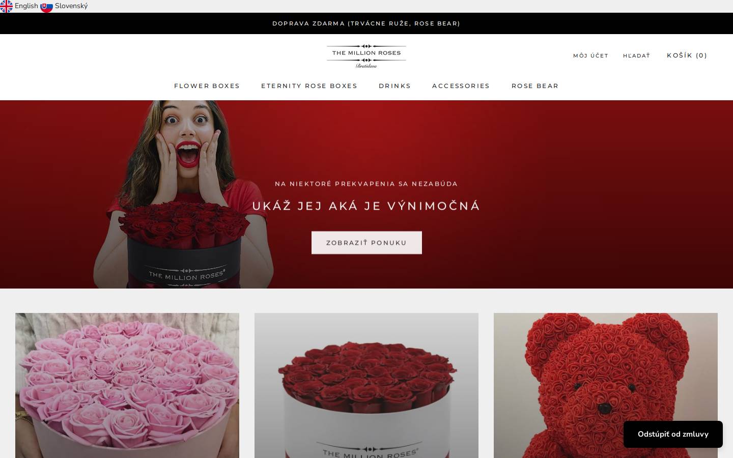 The Million Roses homepage screenshot