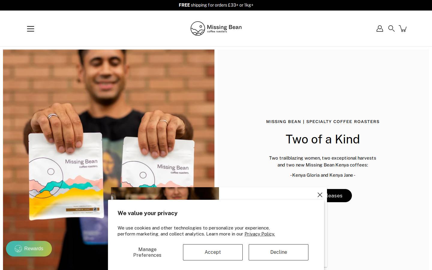 Missing Bean Ltd homepage screenshot