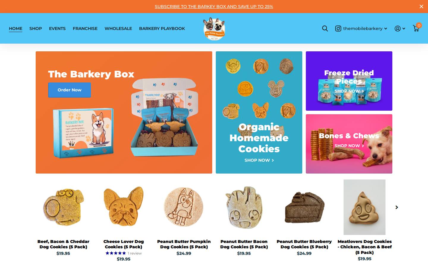themobilebarkery.com homepage screenshot