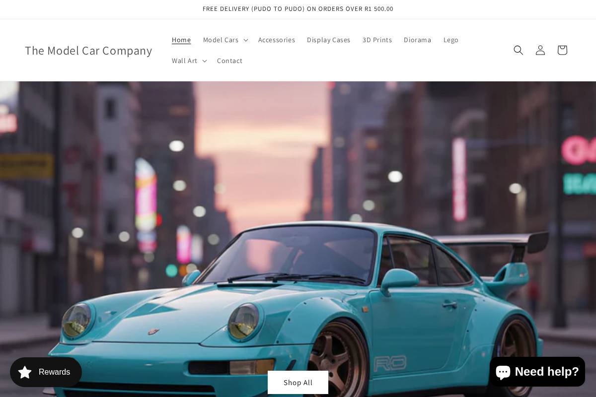 themodelcarcompany.co.za homepage screenshot