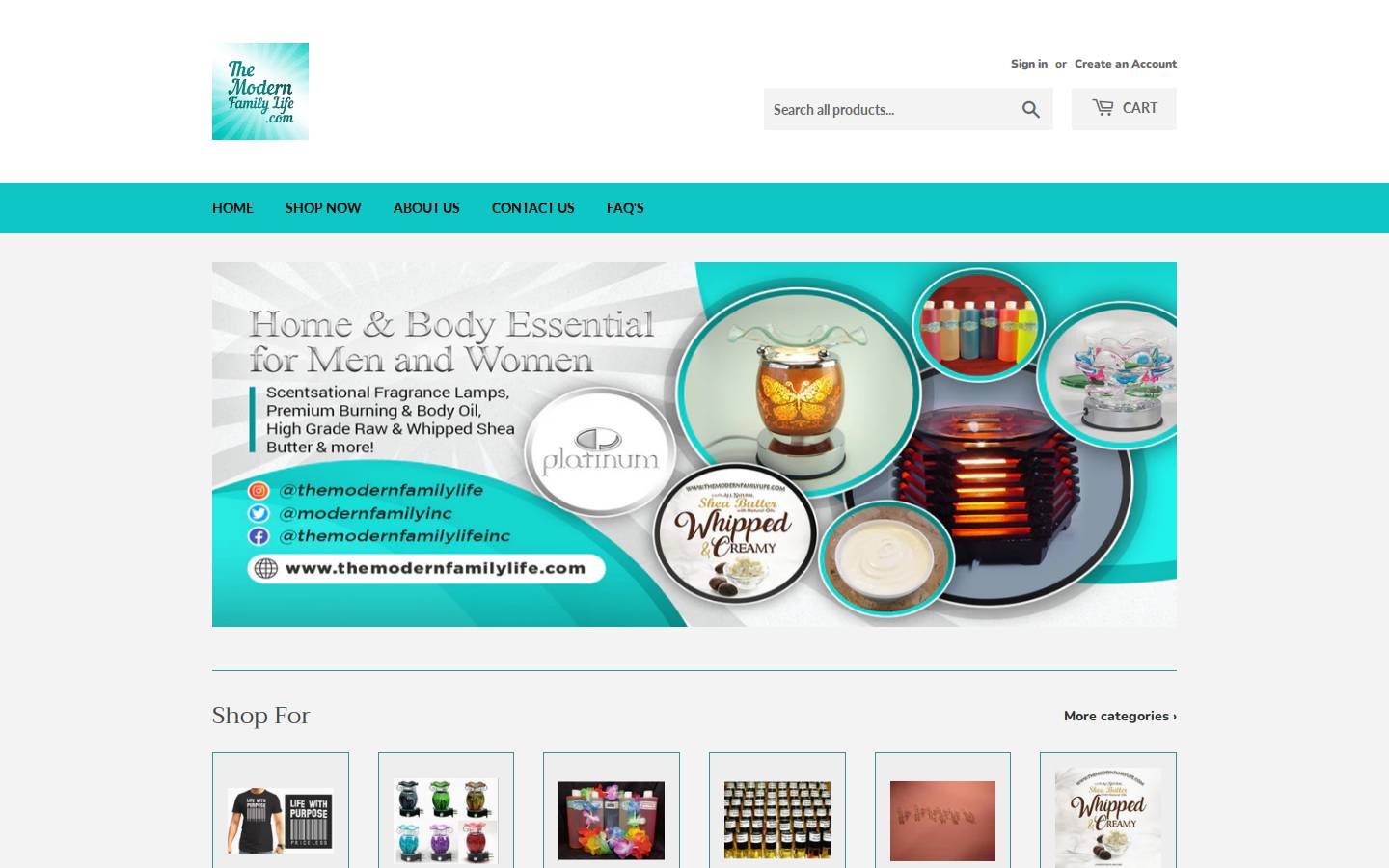 themodernfamilylife.com homepage screenshot