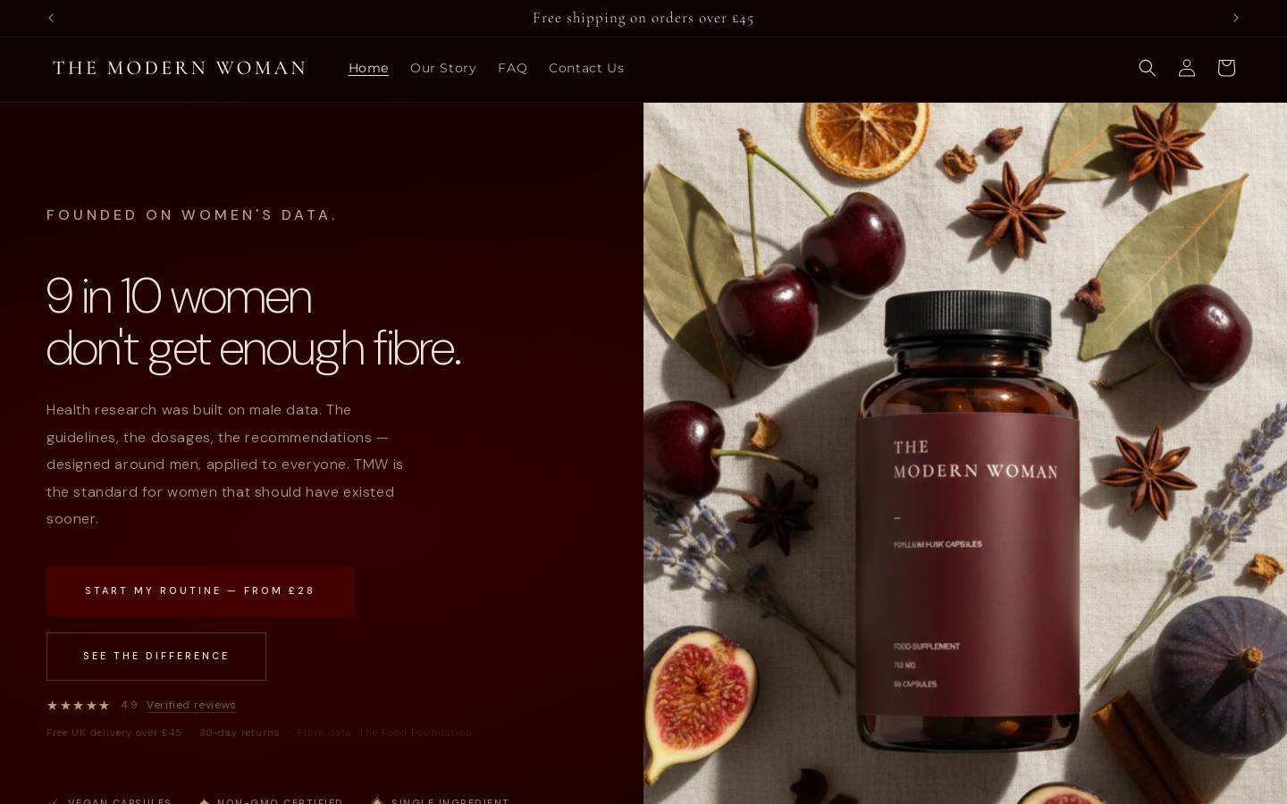 themodernwoman.co.uk homepage screenshot