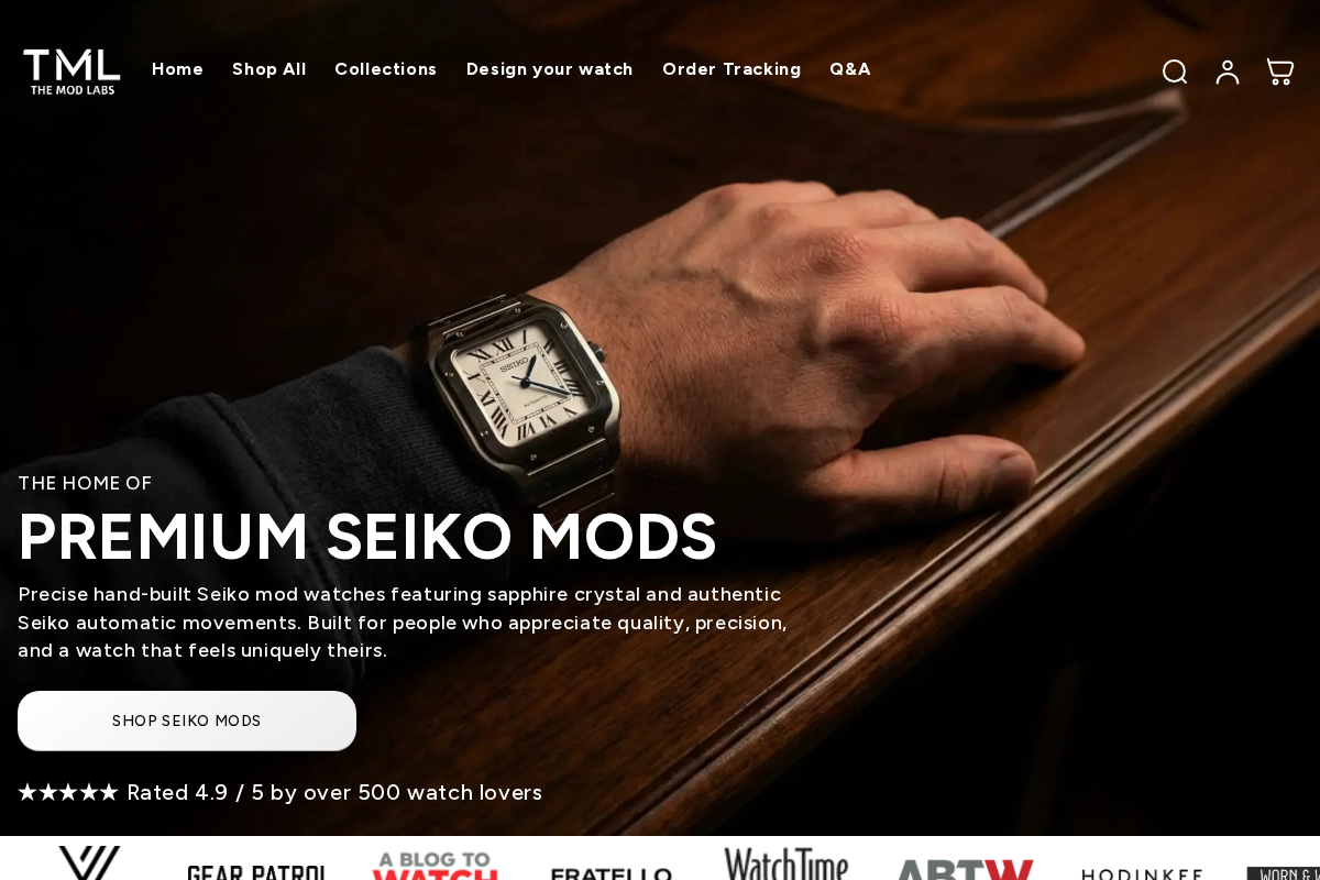 The Mod Labs homepage screenshot