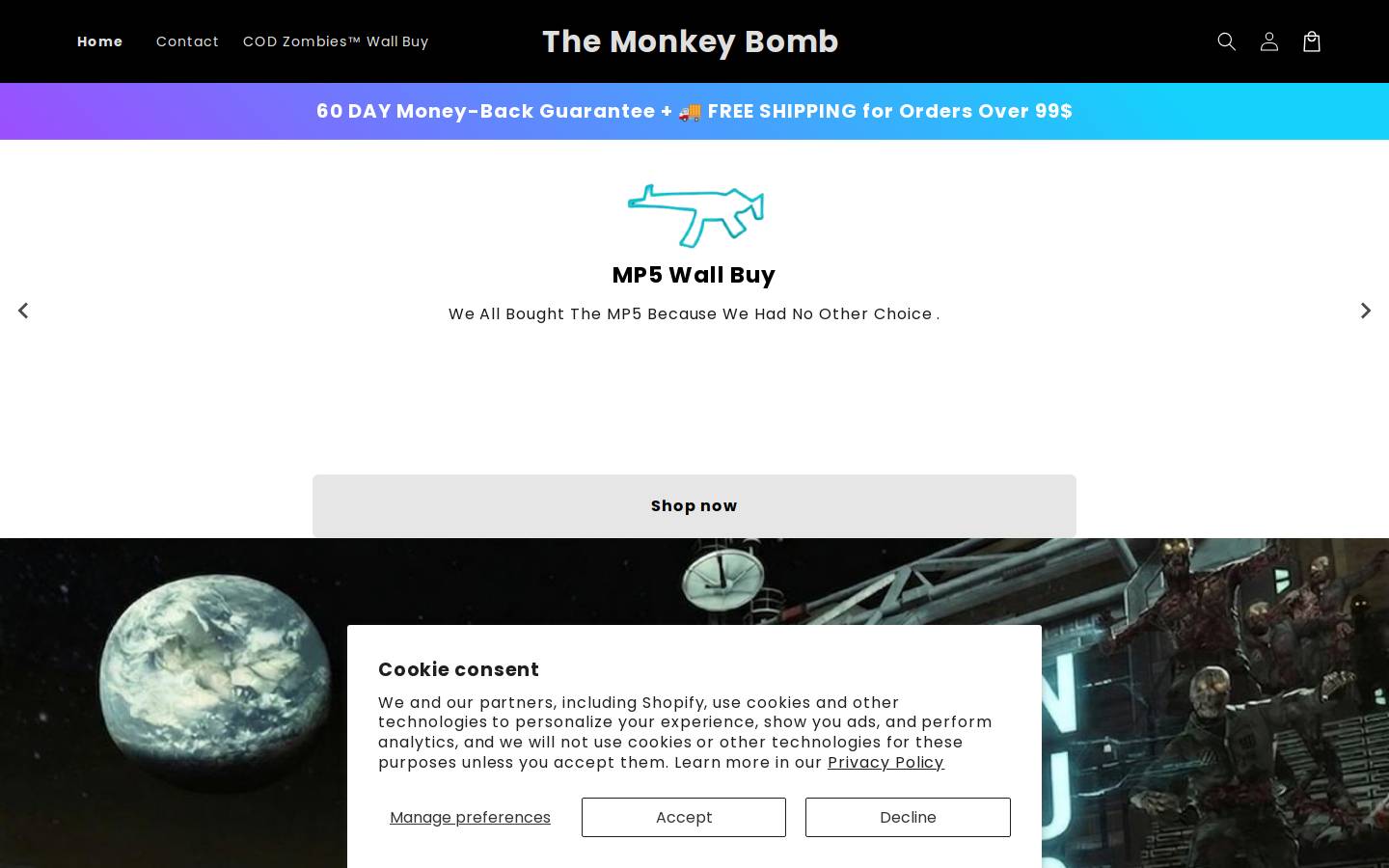 themonkeybomb.com homepage screenshot