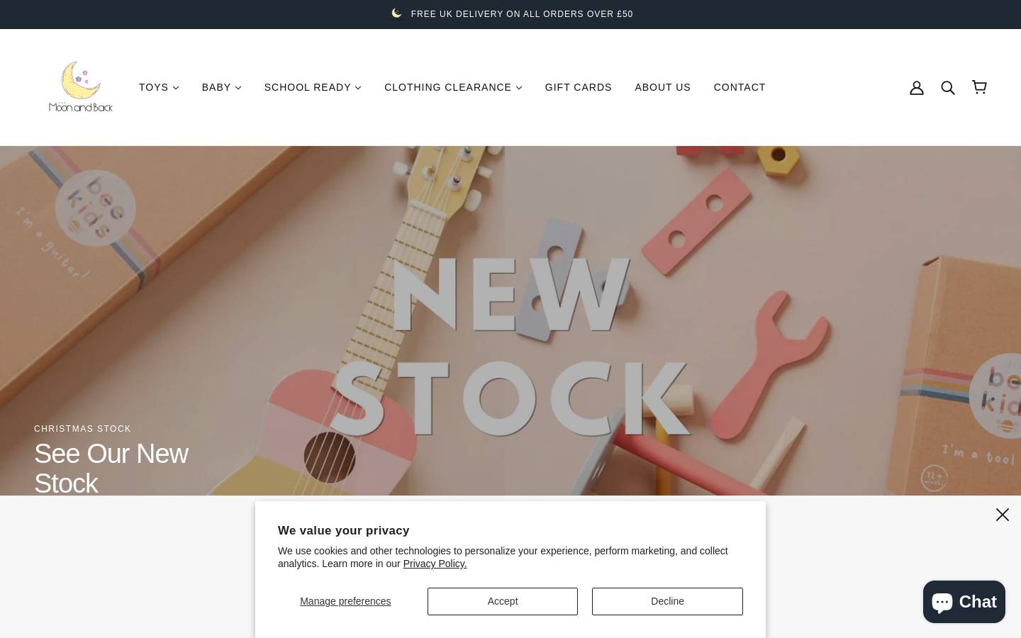 themoonandback.co homepage screenshot